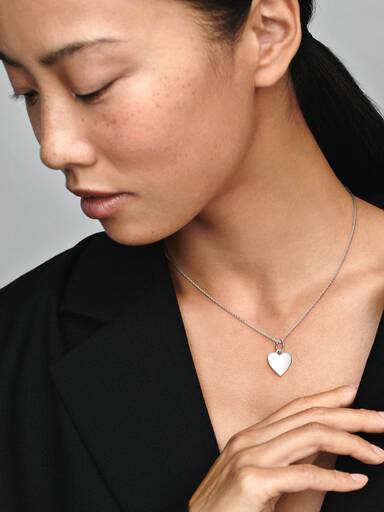 Sterling Silver Engravable Heart Tag Pendant