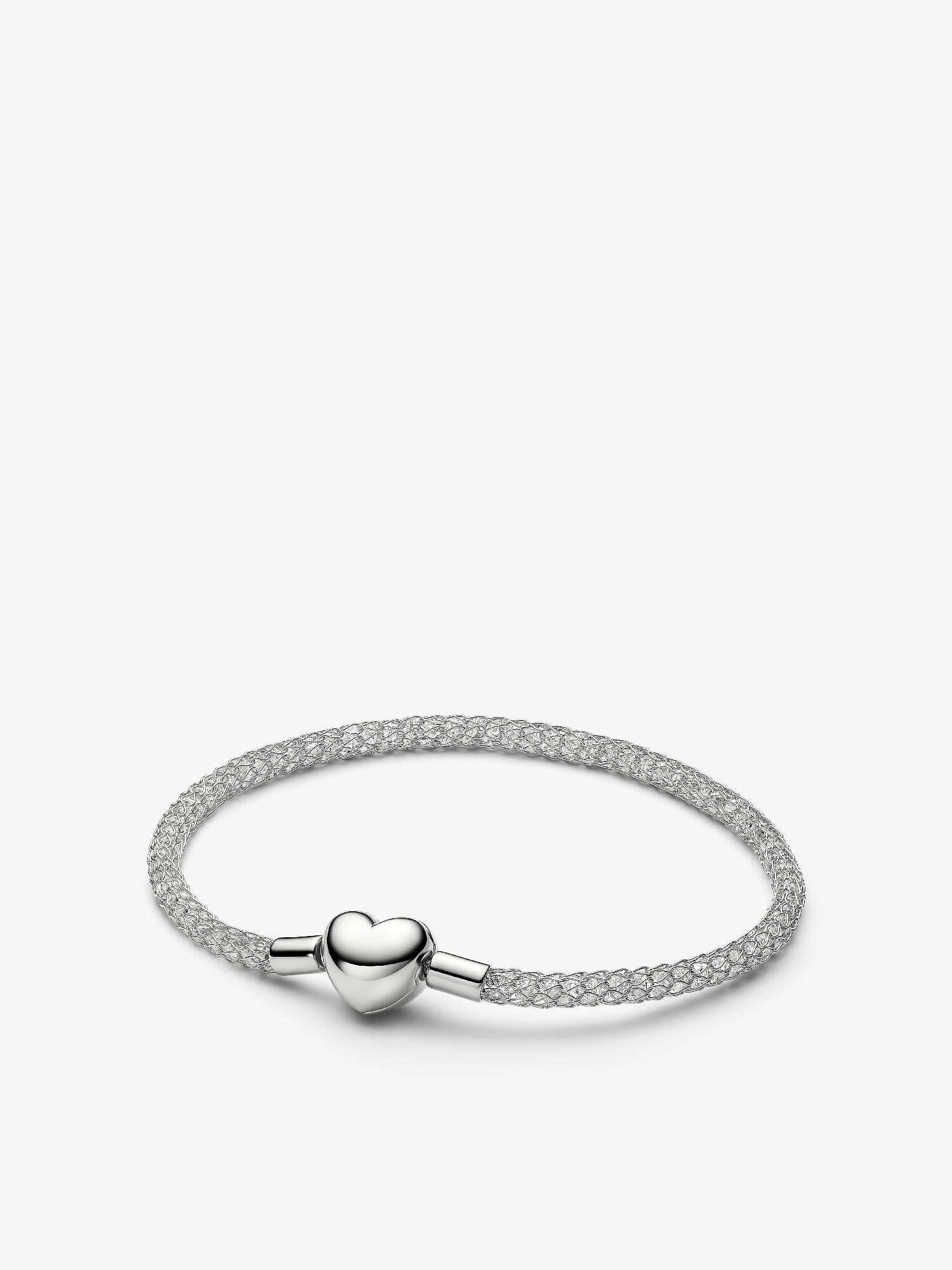 Heart Clasp Sparkling Mesh Bracelet