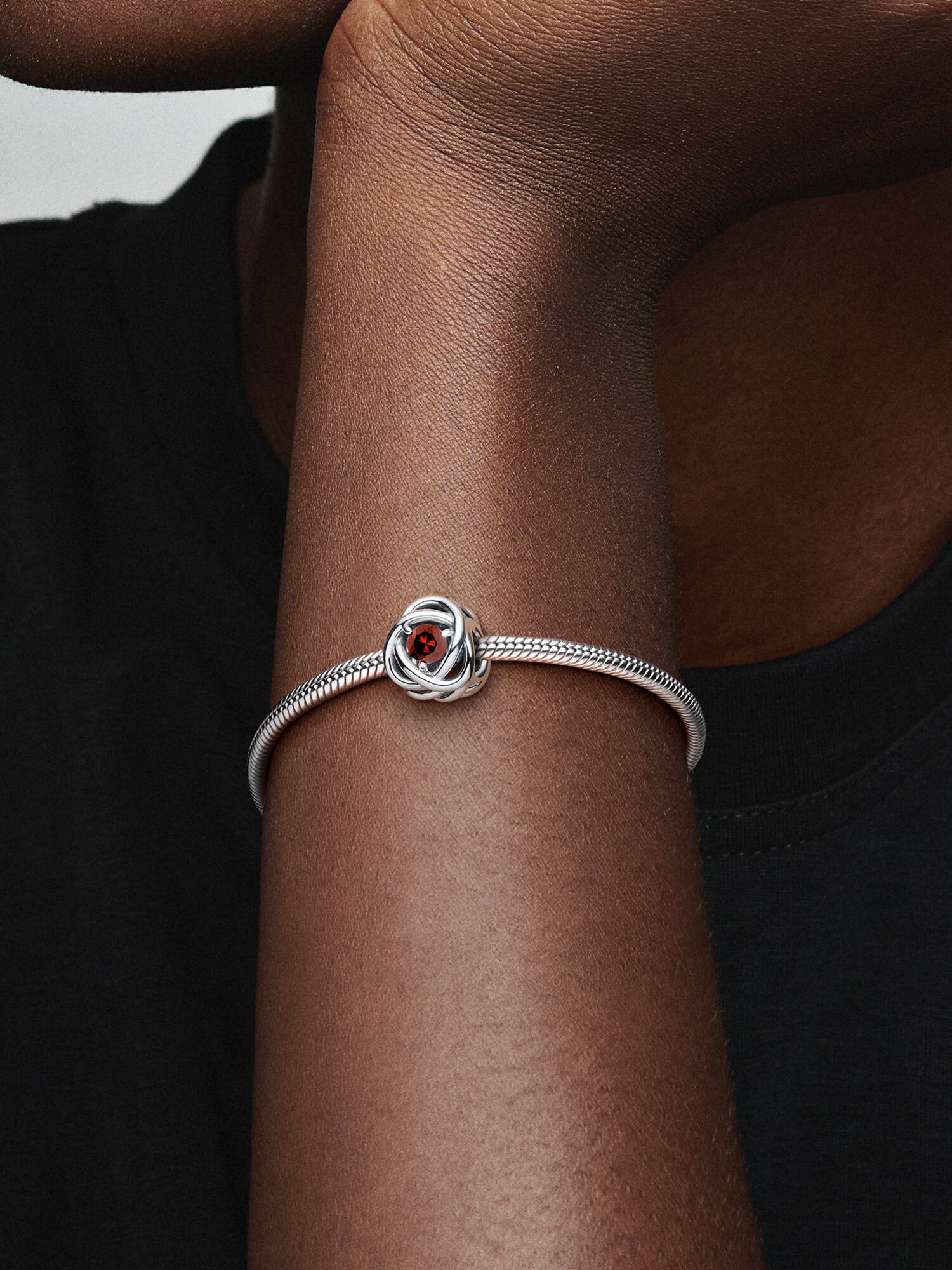 January Crystal Birthstone Eternity Circle Charm