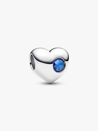 Engravable September Crystal Birthstone Heart Charm