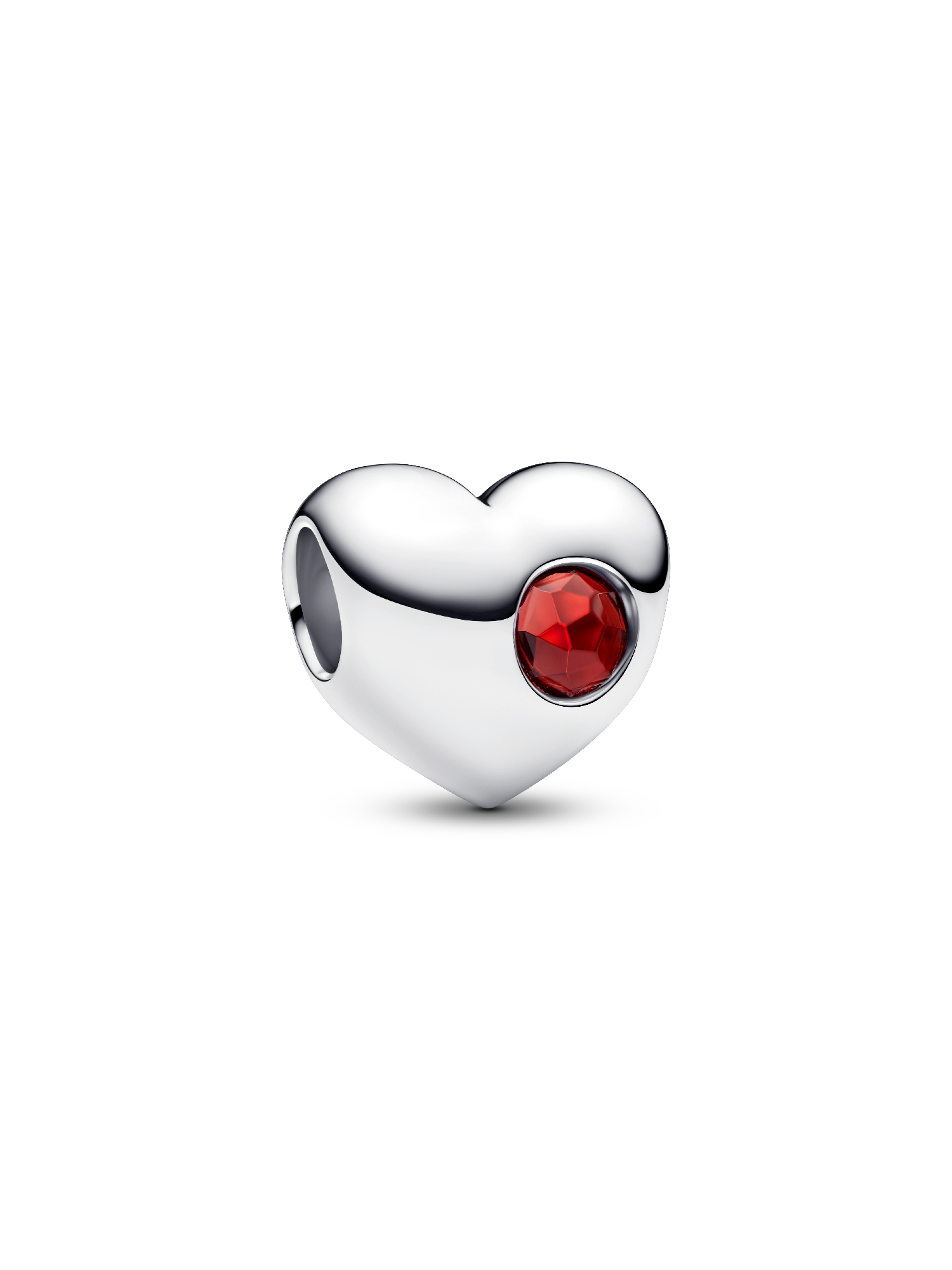 Engravable January Crystal Birthstone Heart Charm