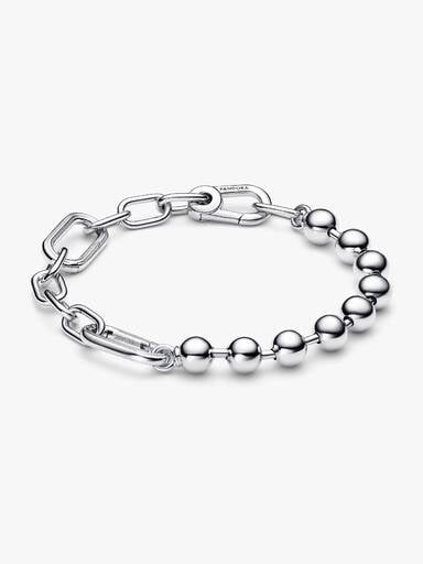 Metal Bead & Link Chain Bracelet