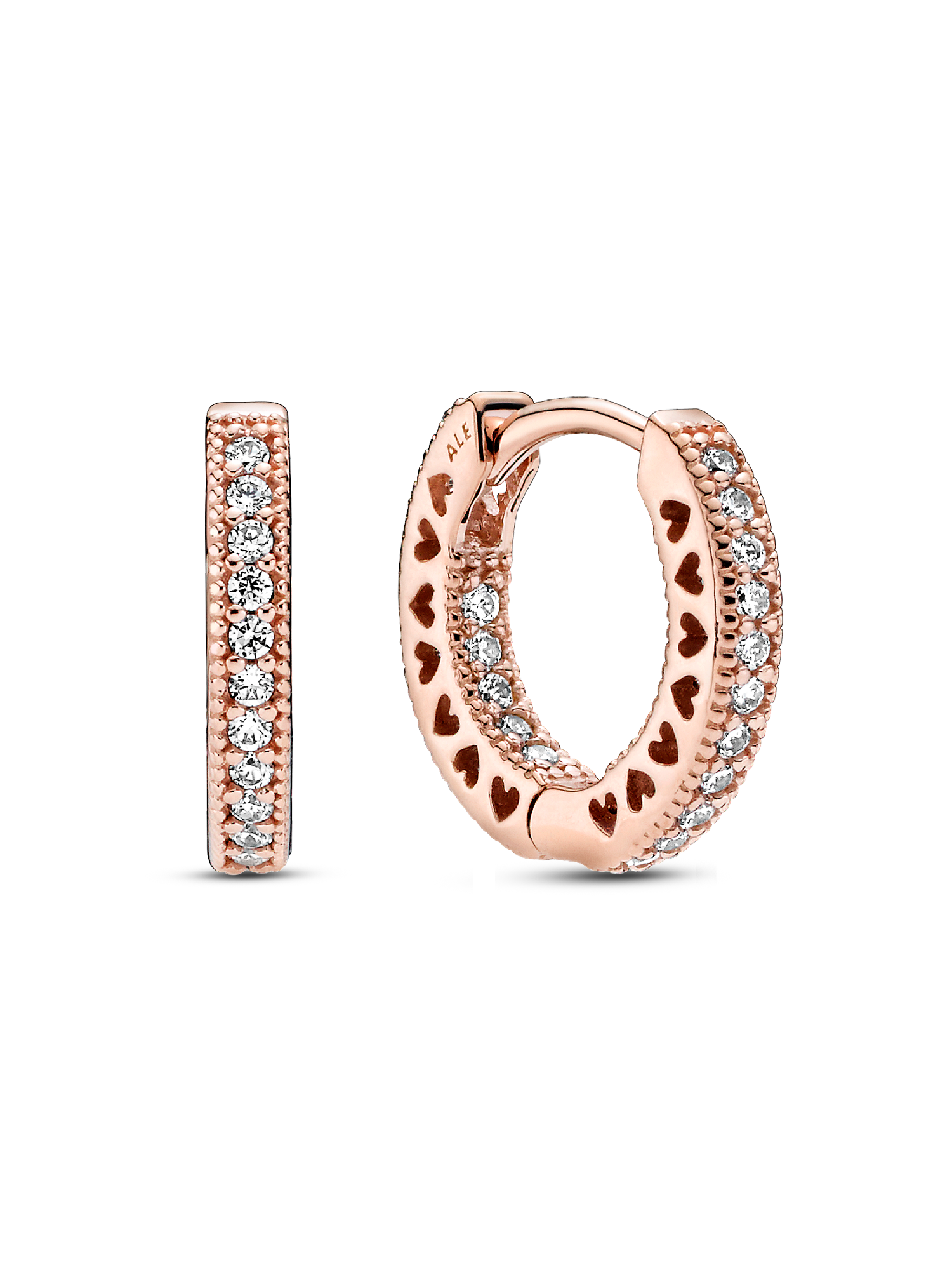 Pavé Heart Hoop Earrings