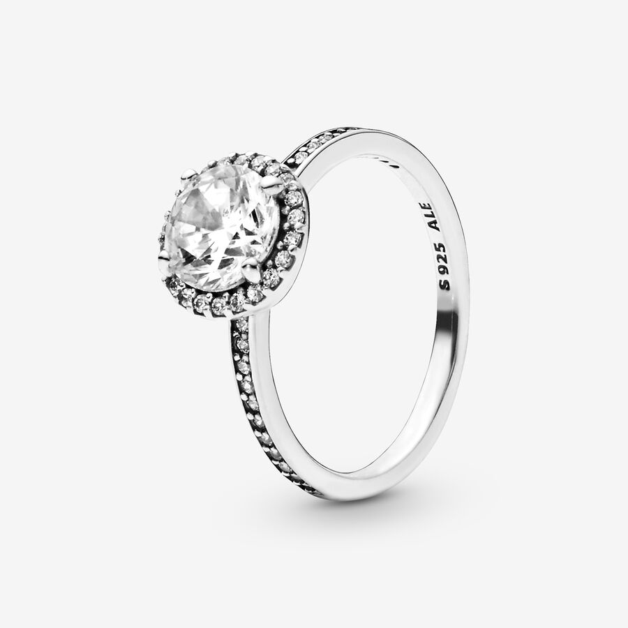 Round Sparkle Halo Ring image number 0