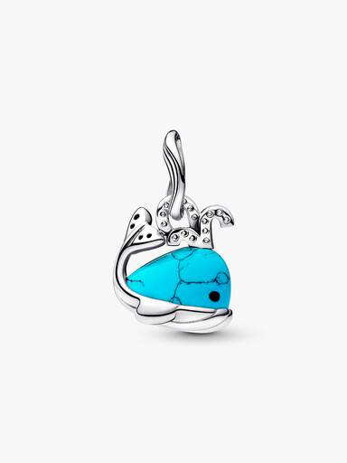 Turquoise-coloured Whale Dangle Charm