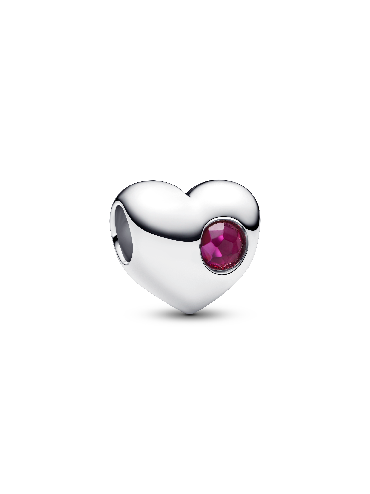 Engravable July Crystal Birthstone Heart Charm