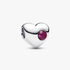 Engravable July Crystal Birthstone Heart Charm Engravable July Crystal Birthstone Heart Charm