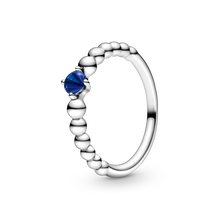 September Royal Blue Ring with Man-Made Royal Blue Crystal