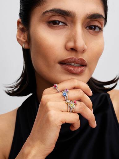 November Crystal Birthstone Sparkling Elevated Heart Ring