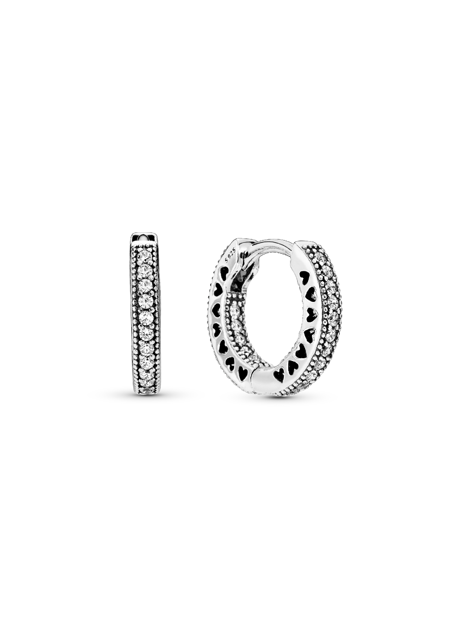 Pavé Heart Hoop Earrings