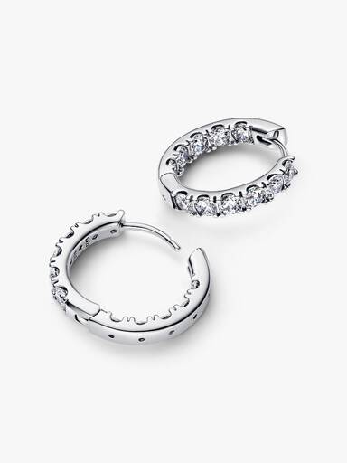 Sparkling Row Eternity Hoop Earrings