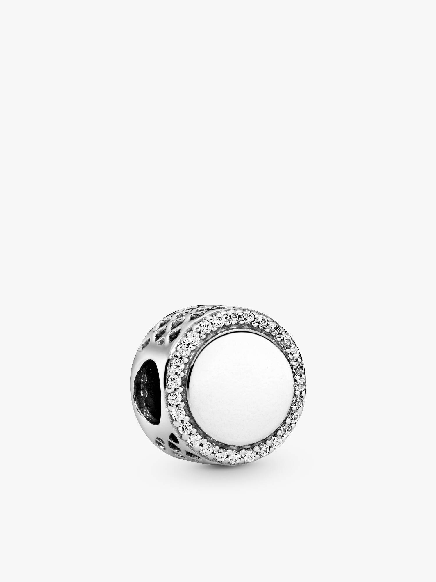 Silver Button Charm