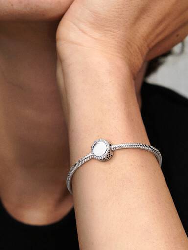 Silver Button Charm