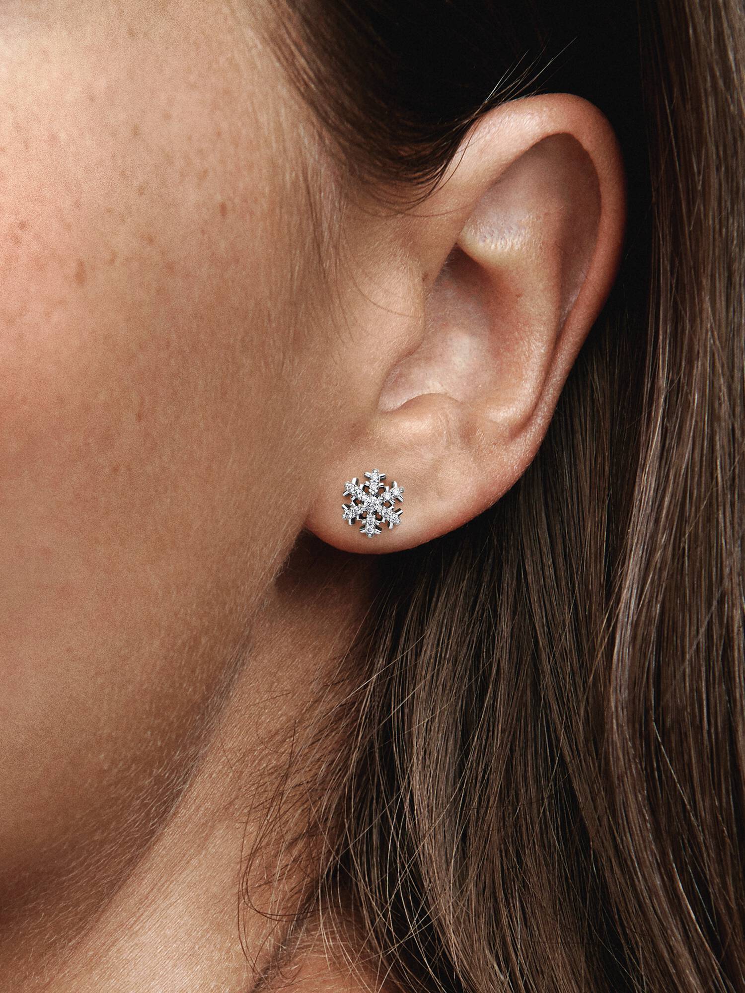 Sparkling Snowflake Stud Earrings
