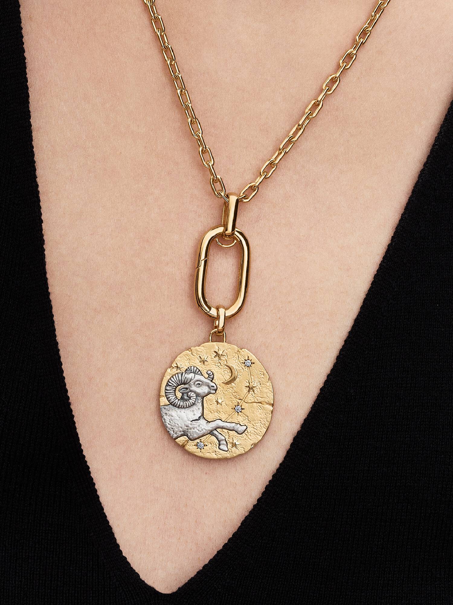Aries Zodiac Oversized Talisman Charm