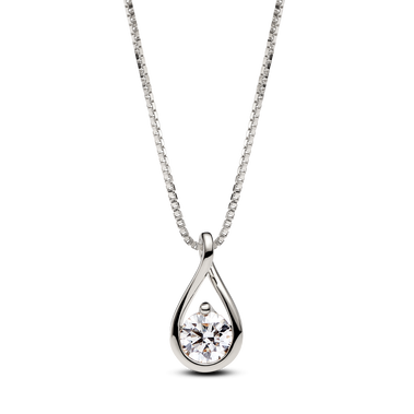 Pandora Infinite 14k White Gold Lab-grown Diamond Pendant Necklace