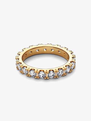 Sparkling Gold Plated Row Eternity Ring
