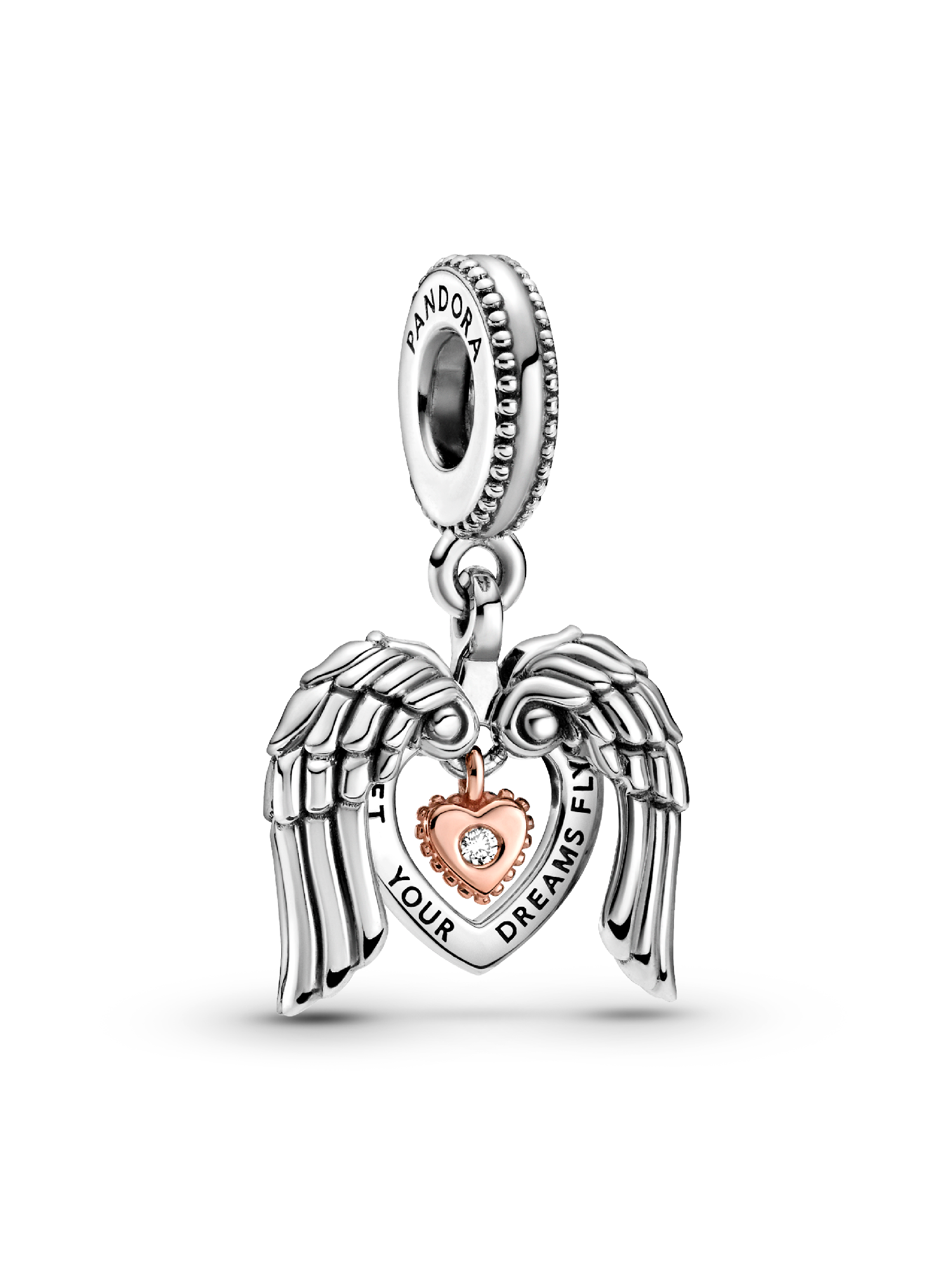 Pandora Club 2021 Angel Wings & Heart Dangle Charm | Two-tone | Pandora AU